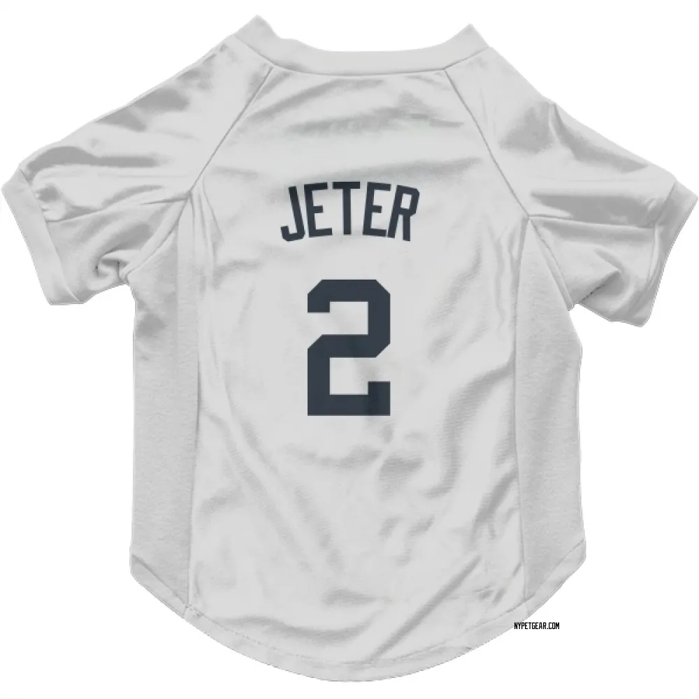 New York Yankees Derek Jeter White Pet Jersey for Dog & Cat - New